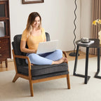 Moderner gepolsterter Akzentstuhl im Mid-Century-Stil