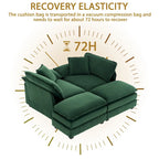 2-seater sofa with 2 cushions, 2 pillows and 2 ottomans, comfortable sofa - Living room deep sofa, modular sofa