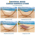 Support de hamac en bois robuste et résistant aux intempéries, universel, incurvé, capacité de 475 lb, pour terrasse, cour et intérieur