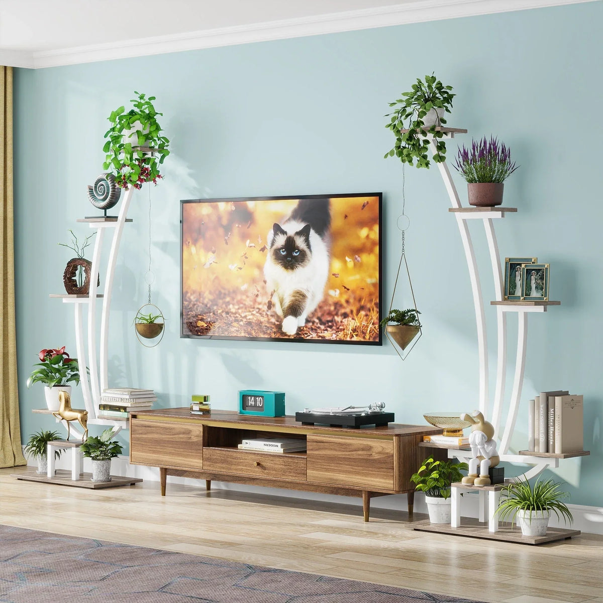 Support pour plantes d’intérieur, présentoir à fleurs à 6 niveaux pour la maison et le jardin – lot de 2