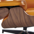 Leren loungefauteuil in mid-century-modern stijl, relaxfauteuil