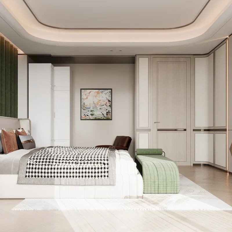 Armoire-penderie de 93,9/74,2 pouces de hauteur avec espace de suspension, tiroirs et rangements