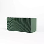 Buffet bahut en spirale moderne 59, meuble de rangement d’entrée artistique bas avec portes à texture ondulée 3D