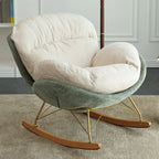 Fauteuil à bascule moderne en velours, ergonomique et rembourré, pour chambre de bébé