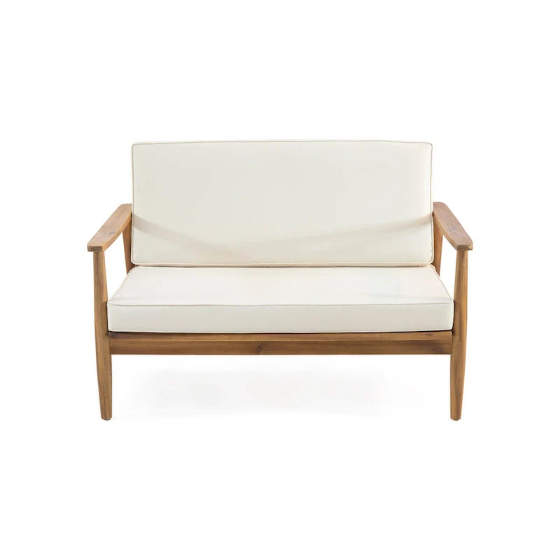 Willowbrook Outdoor Acacia Wood 4 Seater Chat Set by Christopher Knight Home