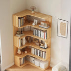 Eckbücherregal aus Holzwerkstoff mit 6 Ablagen