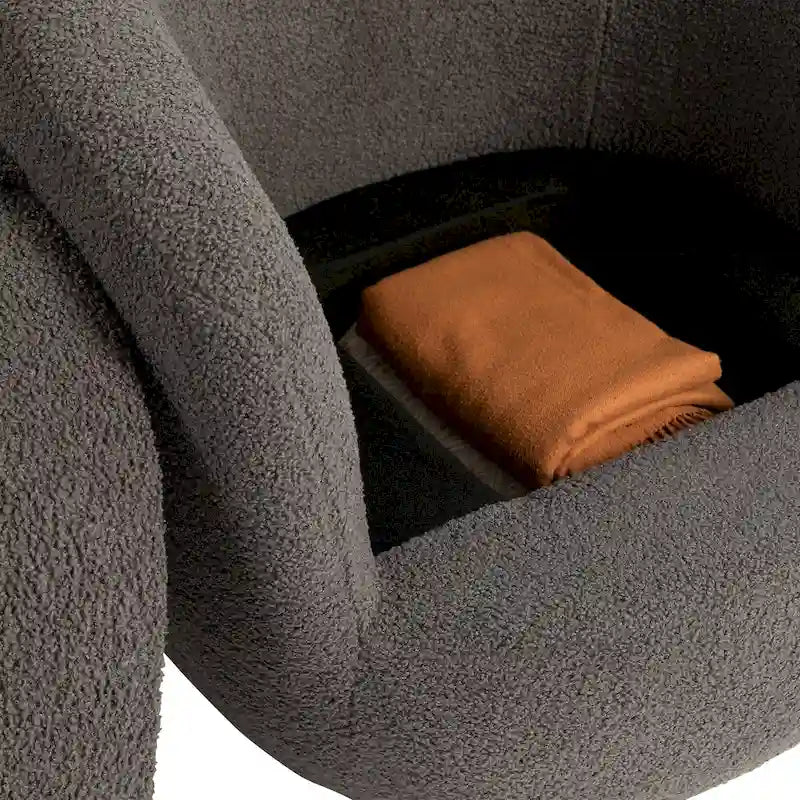 Gepolsterter drehbarer Clubsessel mit Stauraum, moderner Beistellsessel für Wohnzimmer, Schlafzimmer, Büro oder Leseecke
