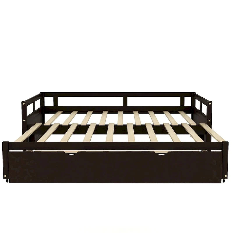 Ausziehbares Tagesbett mit Ausziehbett, hölzernes Tagesbett mit Ausziehbett