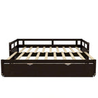 Ausziehbares Tagesbett mit Ausziehbett, hölzernes Tagesbett mit Ausziehbett