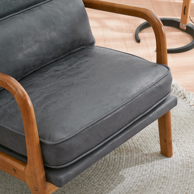 Moderner gepolsterter Akzentstuhl im Mid-Century-Stil
