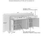 Ensemble 3 pièces Tara de buffet et meuble garde-manger finition vieillie - Crosley