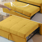 Gelbes Schlafsofa aus Chenille-Stoff mit Ausziehfunktion – 39.00 x 53.50 x 31.50