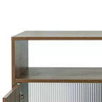 GDFStudio Hikaru moderne Anrichte mit Schiebetüren aus Glas und Schubladen