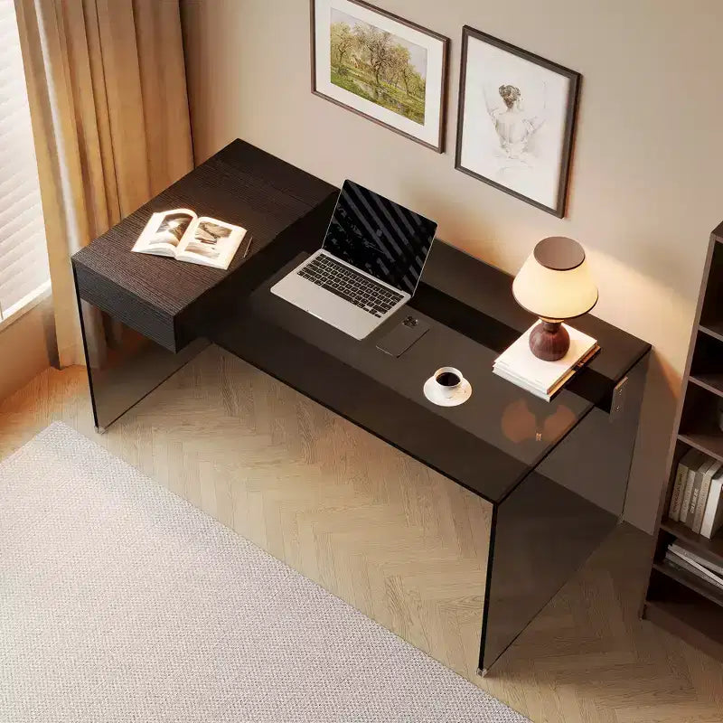 Luck Live modern bureau van gehard glas van 53,14 inch