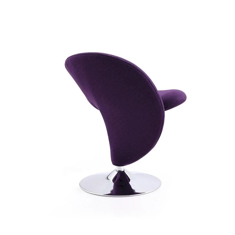 Fauteuil d’appoint pivotant Manhattan Comfort Curl en chrome et mélange de laine (lot de 2)