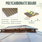 EROMMY Pavillon mit festem Dach, Outdoor-Pergola mit Doppeldach, Netzvorhängen und Vorhängen, robustes Vordach für Terrasse, Garten und Poolpartys