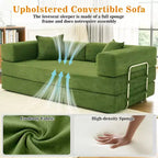 Dyonery 78Folding Sofa Bed Convertable Corduroy Couch King Size Floor Sleeper 4-in-1 DIY Combination Modular Sofa Fold Out Comfy sofa.