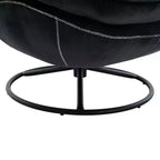 Okak Samt-Sessel mit Hocker, moderner armloser Wohnzimmersessel im Mid-Century-Stil, weicher und bequemer Sessel zum Fernsehen und Spielen