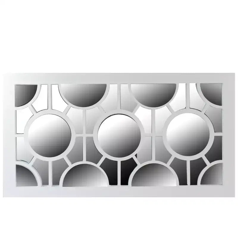 Northlight 25.25 White Framed Rectangular Geometric Mirror Wall Decor