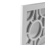 25.25" White Framed Rectangular Geometric Wall Mirror, 14"W