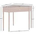 1 Drawer Mesa Mid-Century Modern Corner Desk, 42"W x 28"D x 30"H