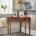 1 Drawer Mesa Mid-Century Modern Corner Desk, 42"W x 28"D x 30"H