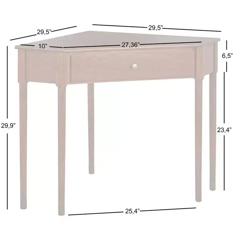 1 Drawer Mesa Mid-Century Modern Corner Desk, 42"W x 28"D x 30"H