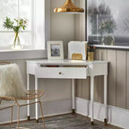 1 Drawer Mesa Mid-Century Modern Corner Desk, 42"W x 28"D x 30"H