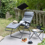 UV-Resistant Adjustable Outdoor Zero-Gravity Chair with Sun Shade Attachment, Black