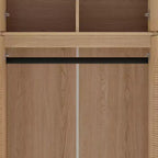 Armoire-penderie haute de 70,87 pouces à 8 portes, grande capacité, avec tringle, étagères réglables et portes décoratives en rotin