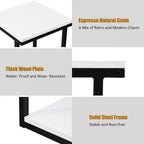 3-Tier Industrial End Table with Shelves, Sofa Side Table & Nightstand, White