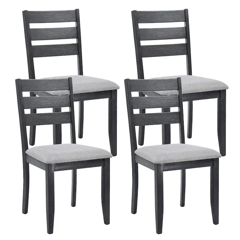 Ensemble de 4 chaises de salle à manger en bois avec dossier à barreaux