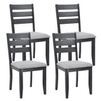 Ensemble de 4 chaises de salle à manger en bois avec dossier à barreaux