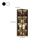 Modern Grey Metal Wood Corner Display Cabinet with Glass Door