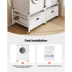 VEVOR-waspodest, 22,6 inch hoog, wasmachine- en drogerpodest van 29 x 29 inch met uitschuifbare lade en opbergruimte, draagvermogen van 800 lb, antislip, wit