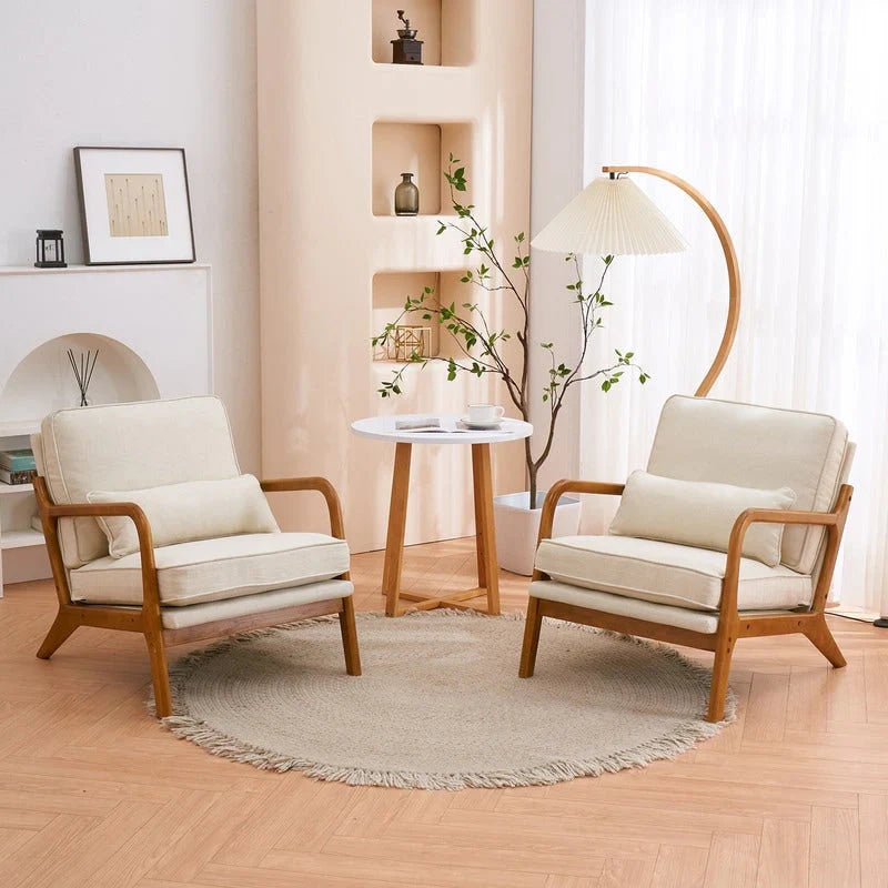 Moderner gepolsterter Akzentstuhl im Mid-Century-Stil