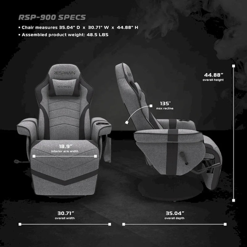 Fauteuil de gaming inclinable avec repose-pieds