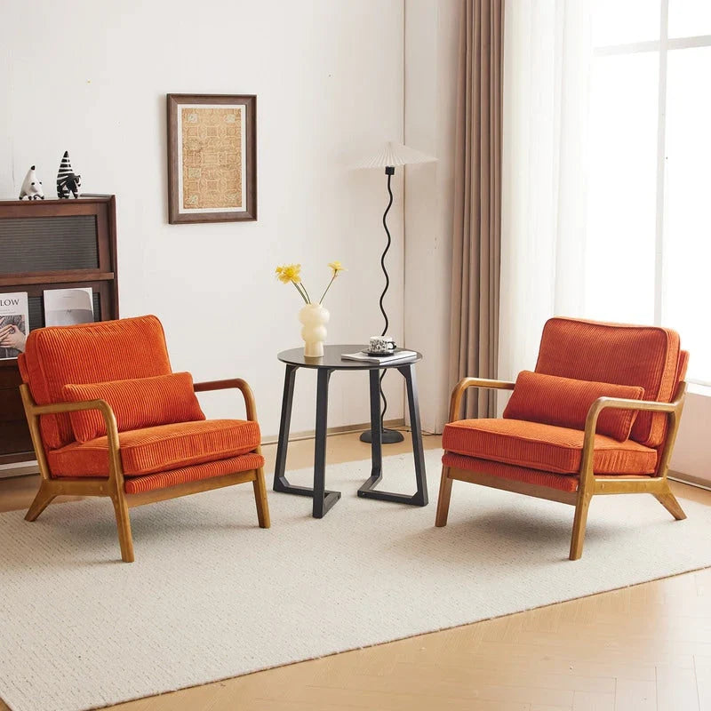 Moderner gepolsterter Akzentstuhl im Mid-Century-Stil