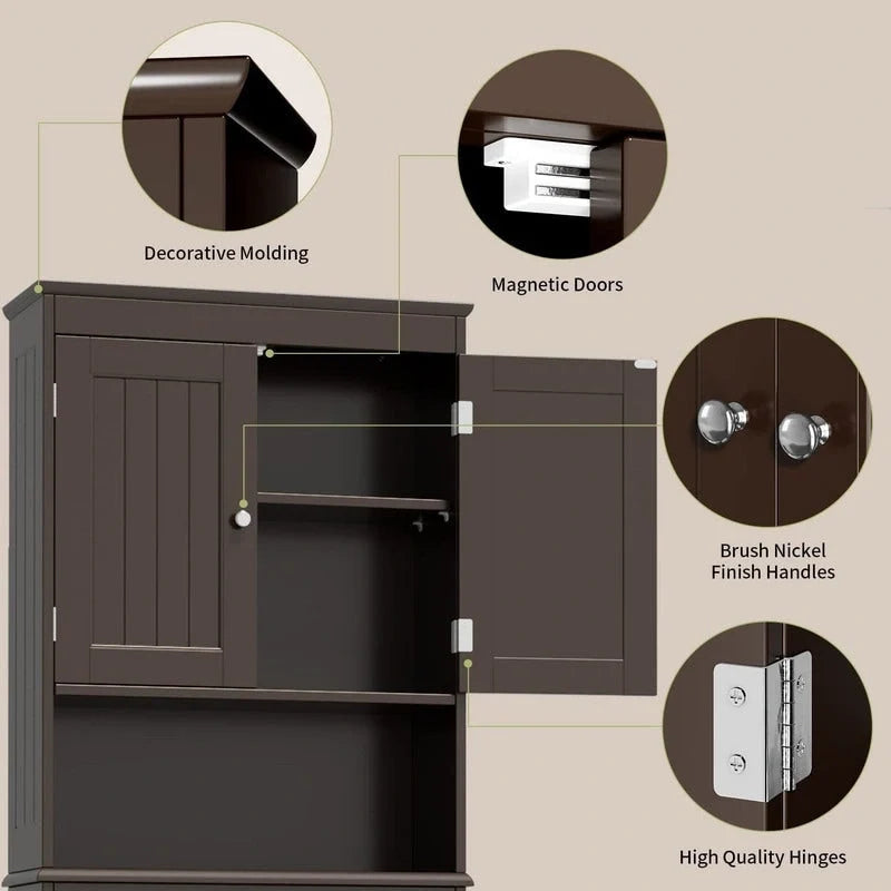 Armoire de rangement pour salle de bains, meuble de rangement pour toilettes, étagère de salle de bains au-dessus des toilettes, toilettes gain de place