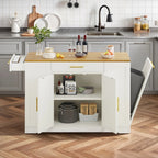 Îlot de cuisine roulant Moasis de 53 pouces, meuble de rangement, chariot de cuisine portable et mobile
