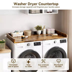 Washer Dryer Countertop, Laundry Topper with Raised Edge & Non-Slip Pad for Hamper Counter Storage & Laundry Room Organization