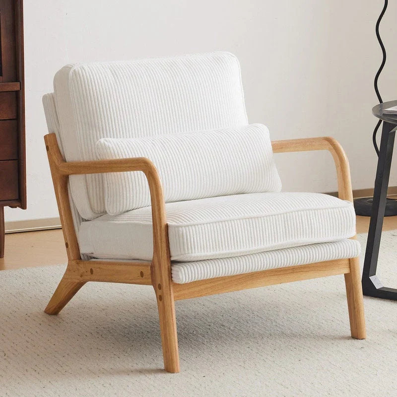Moderner gepolsterter Akzentstuhl im Mid-Century-Stil