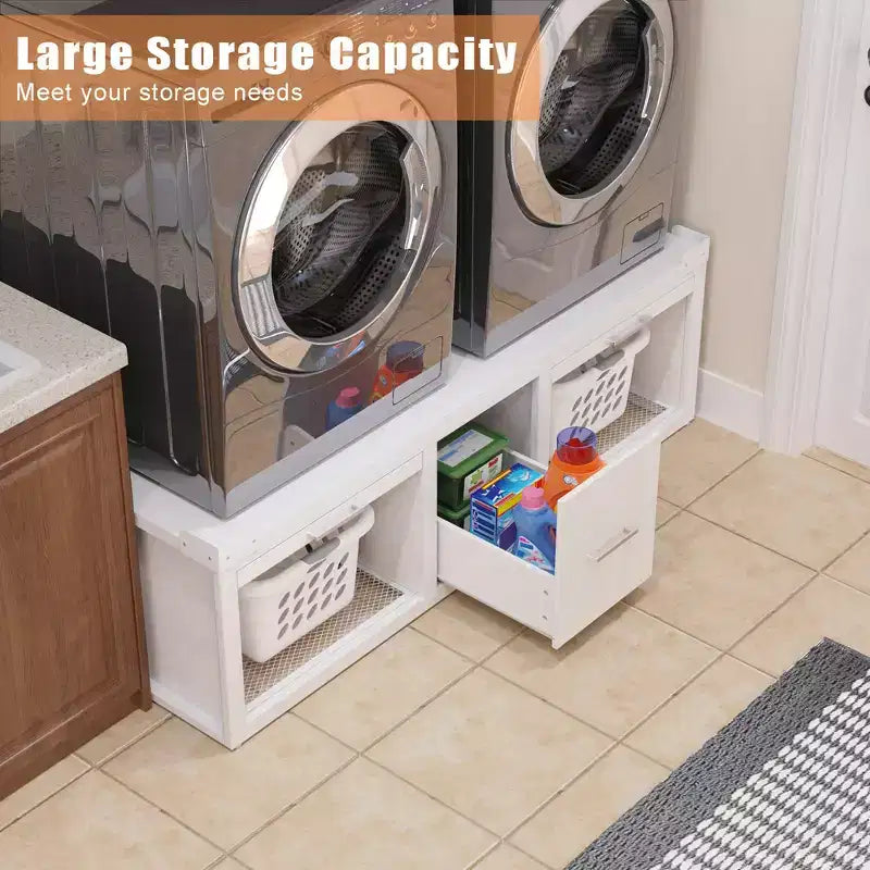 Socles pour lave-linge et sèche-linge GDLF, support universel avec tablette coulissante, blanc
