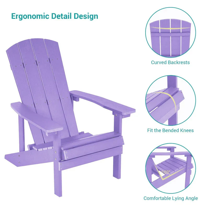 Bonosuki weerbestendige Adirondackstoelen van hout voor buiten, set van 4