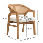 Christopher Knight Home – Chaise de salle à manger rembourrée en cannage (lot de 2)