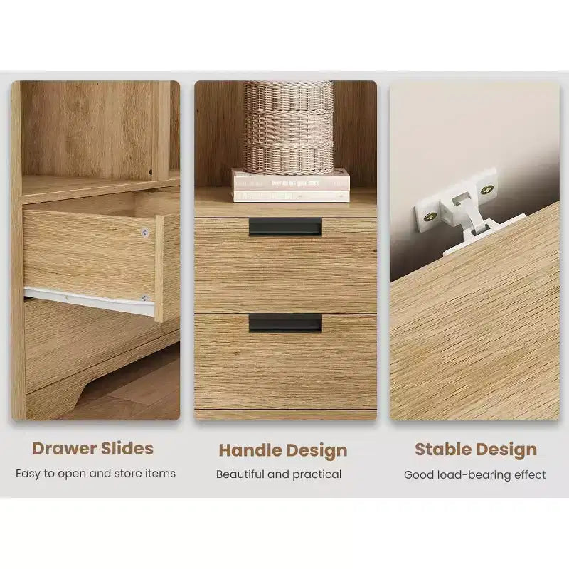Bibliothèque haute de 72 pouces avec 4 tiroirs, bibliothèque de rangement autoportante de style maison de campagne pour chambre, salon et bureau à domicile