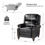 Set aus 2 modernen Elisabete-Sesseln mit hoher Rückenlehne aus echtem Leder und Vintage-Nagelkopfbesatz für Wohnzimmer und Schlafzimmer| ART OF LIVING DESIGNS