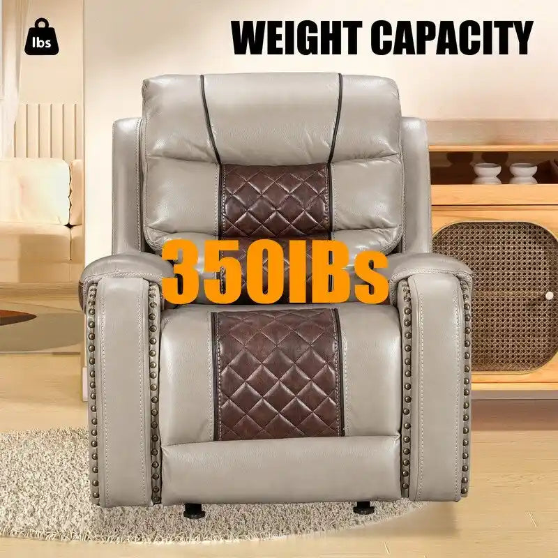Ruime relaxfauteuil van kunstleer in Amerikaans design voor de woonkamer