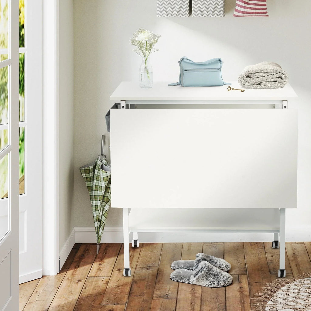 Table de bricolage réglable en hauteur avec étagères de rangement, table de découpe pliante mobile pour bureau à domicile, salle de couture ou atelier créatif