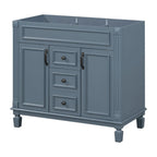 Meuble-lavabo moderne de salle de bains de 36 po avec vasque sur plan, armoire à miroir, 2 portes et 2 tiroirs